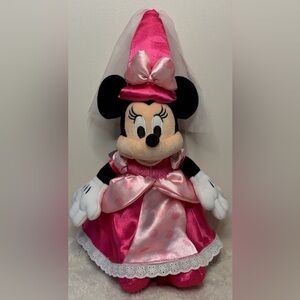 Disney Parks NWT Minnie Mouse Princess Plush Pink Dress Hat Soft Stuffie 13”